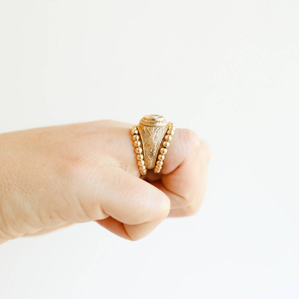 Lauren Beaded Band in Gold - B23