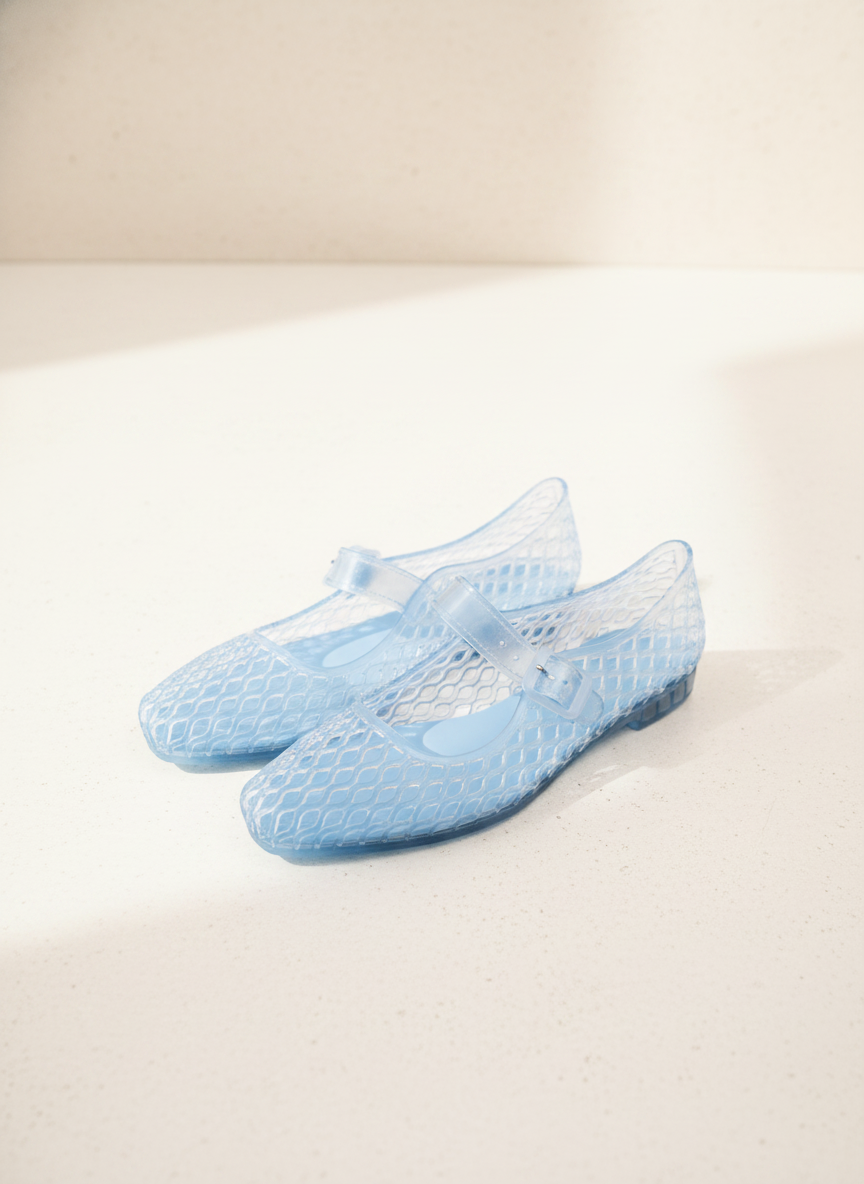 LISA Woven Jelly Mary Jane Flats: CAMEL