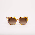 SARDINE - Aster - Toasted Moxie Round Checkered Sunglasses