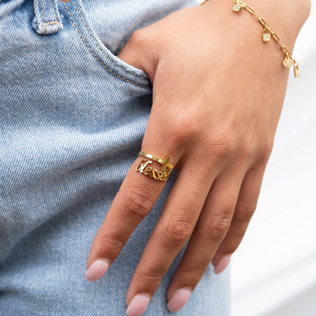 "Blessed" Adjustable Ring - A87