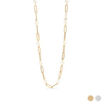 Pearl Paperclip Chain Necklace - N158