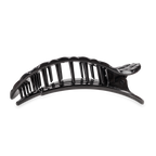 Flat Round Hair Clip | Large | Jet Black Quilted