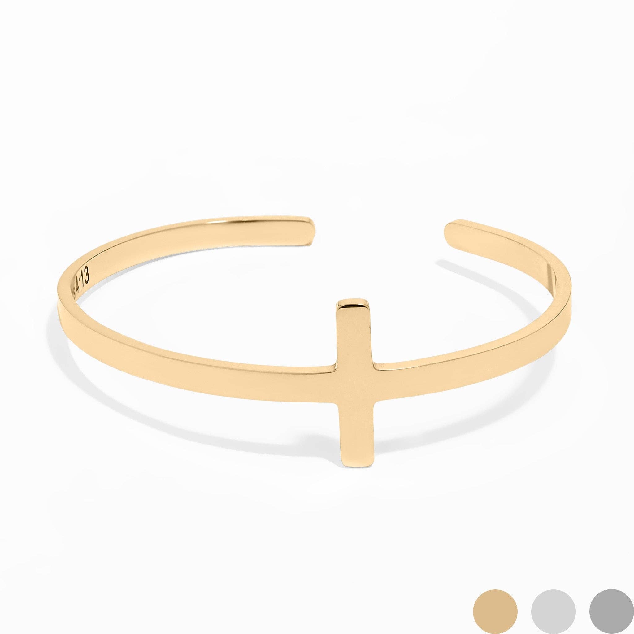 Golden Philippians 4:13 Cuff Bracelet - SS10
