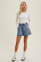 ROUND NECK FITTED RIBBED KNIT TOP / WL24-9450: RED BEAN / L