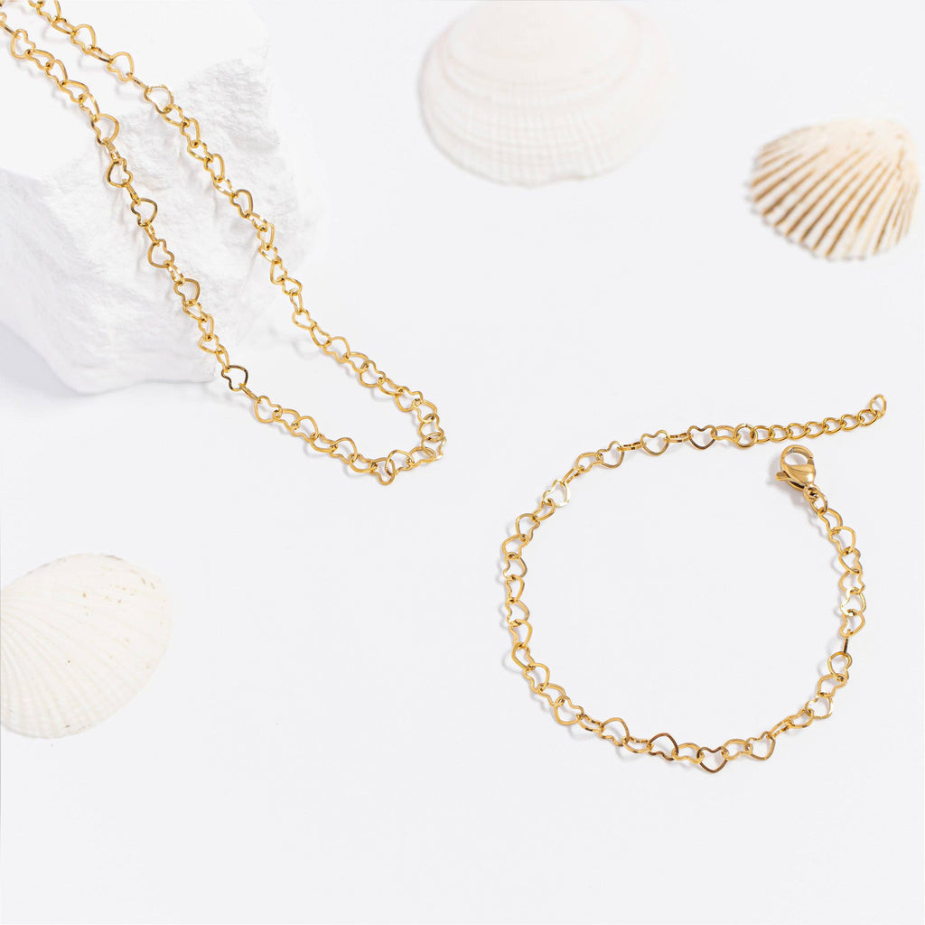 Linked Heart Chain Bracelet - S130