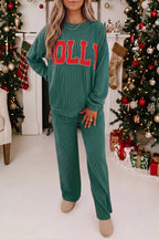 MERRY Christmas Graphic Corded Pants Set