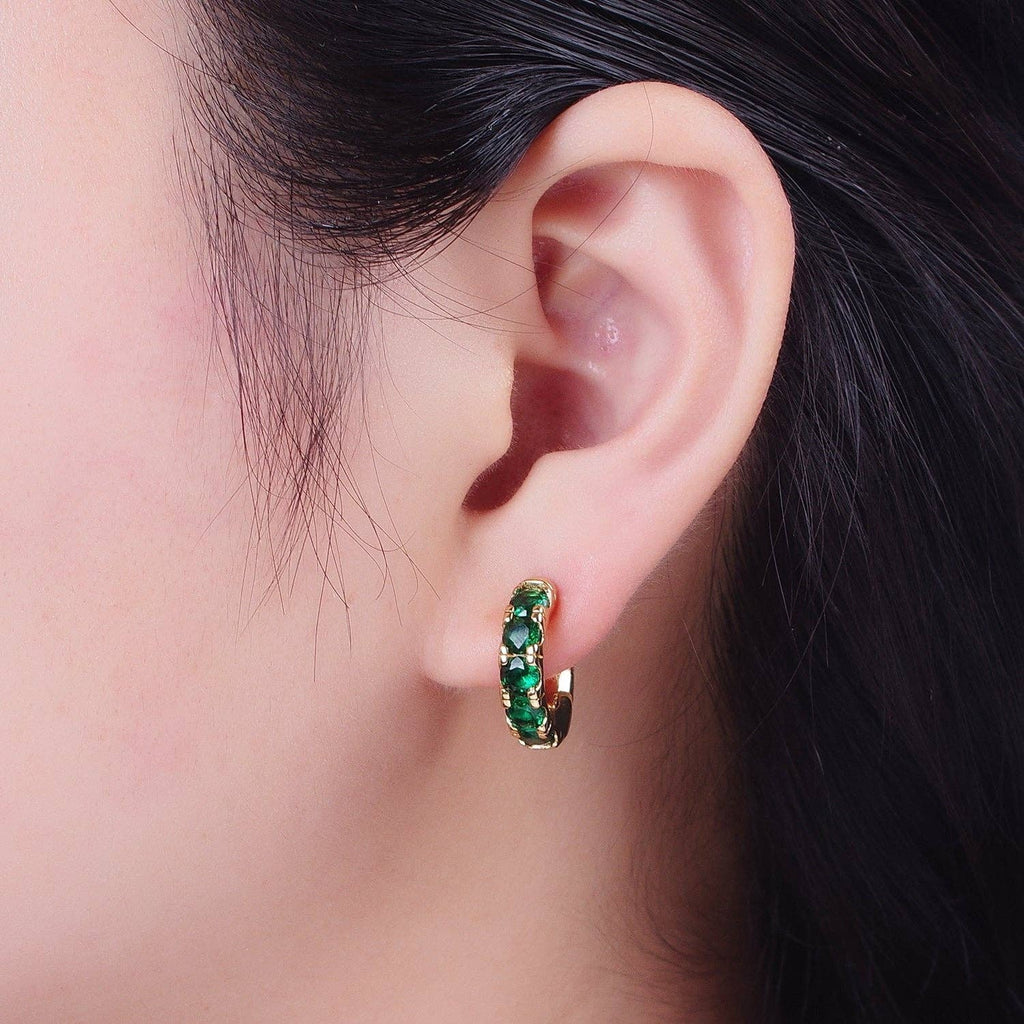 Coastal Emerald Hoop Earrings - E11