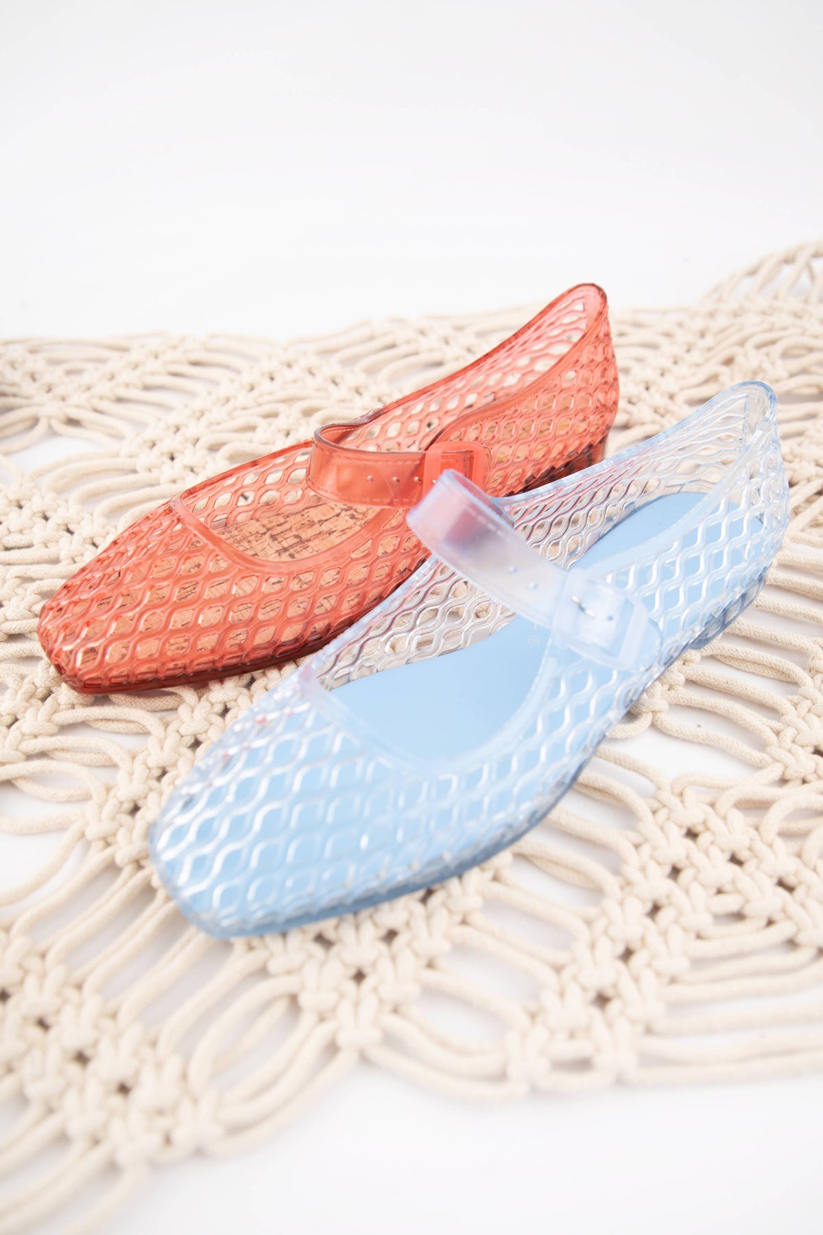 LISA Woven Jelly Mary Jane Flats: CAMEL