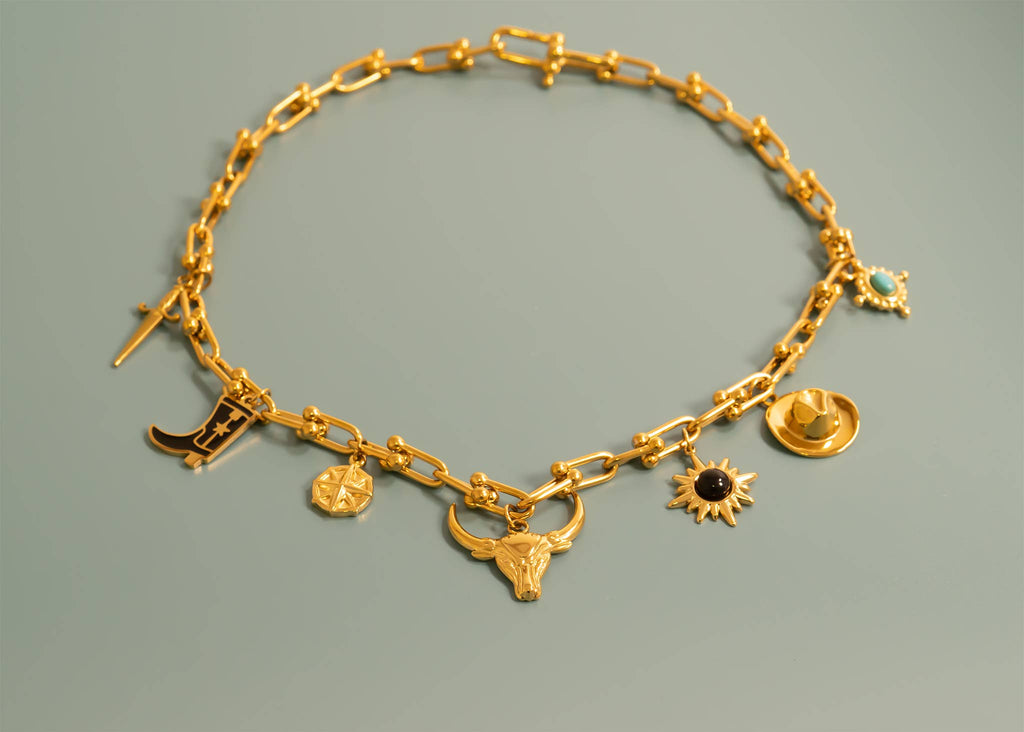 Black Stone Sun Charm - C149
