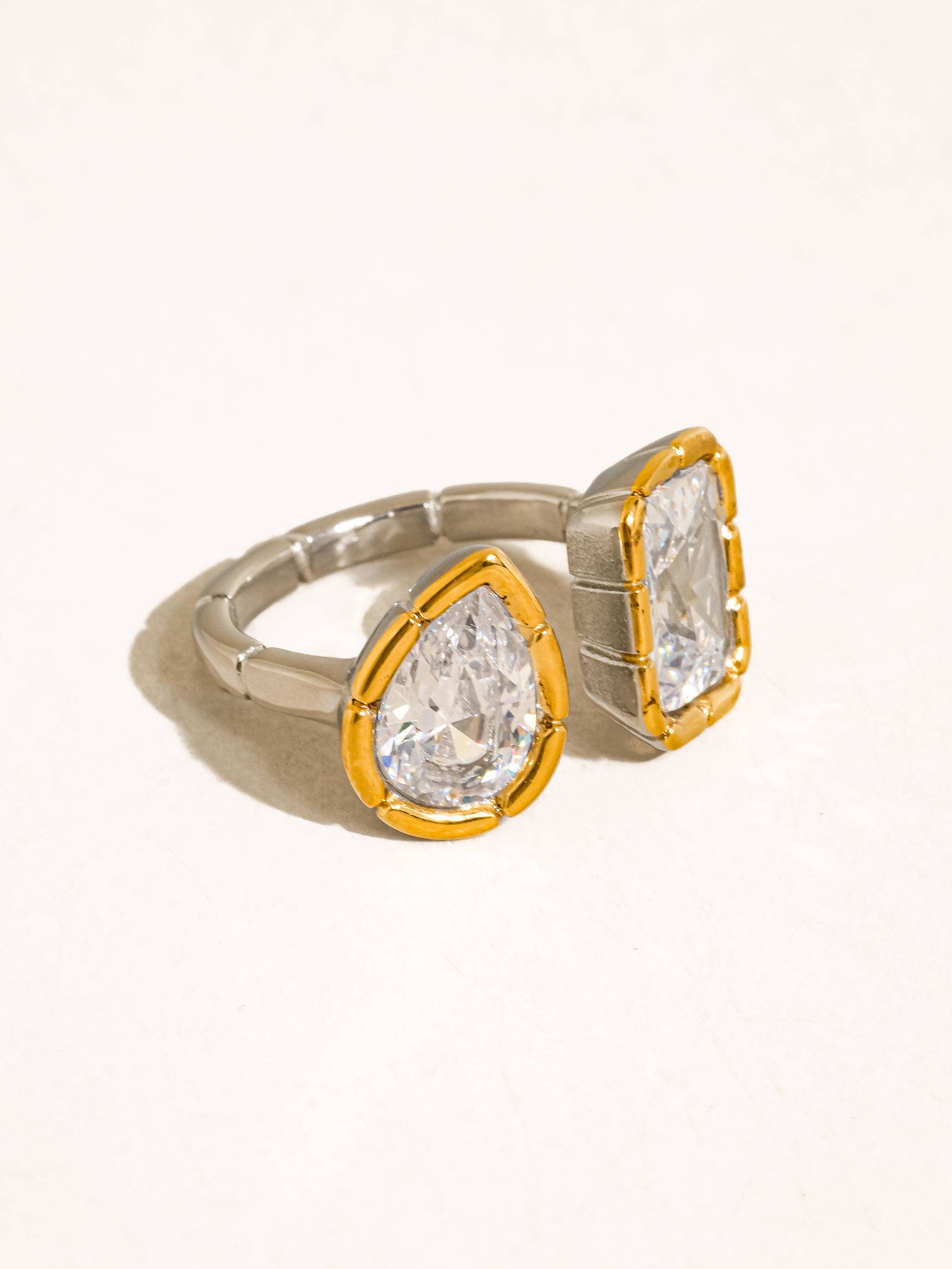 Golden Geometrical Adjustable Ring - A119