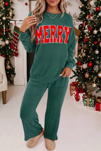 MERRY Christmas Graphic Corded Pants Set