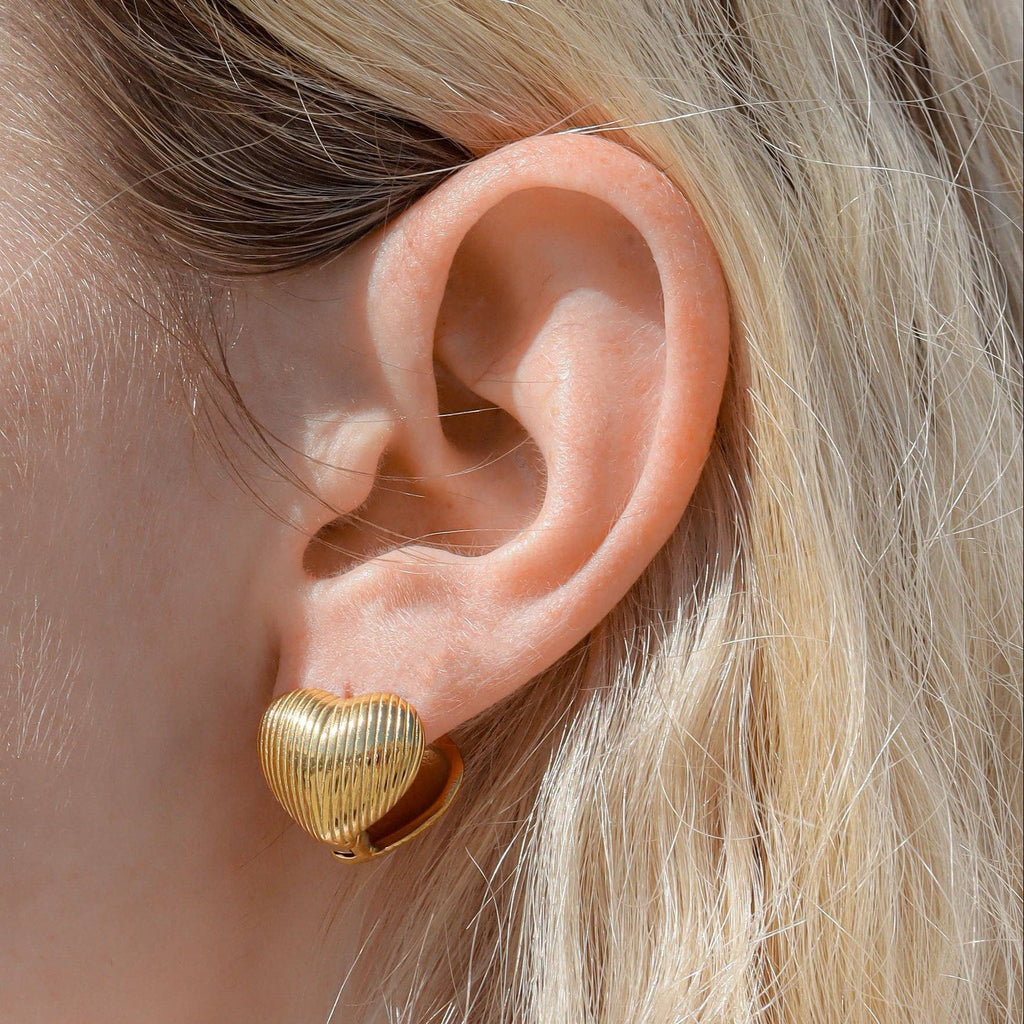 Heart Huggie Earrings - E35