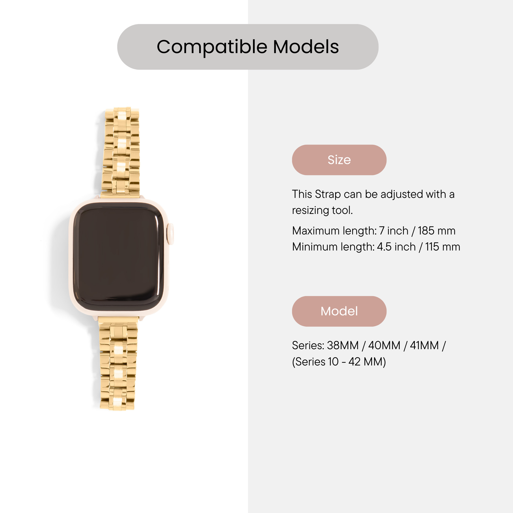 Golden Link Smart Watch Band - W3