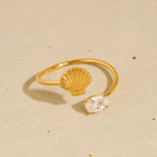 The Ali Shell CZ Open Ring: A107