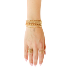 Cross Gold Charm Bracelet: Standard 6.75 inch
