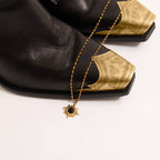 Black Stone Sun Charm - C149