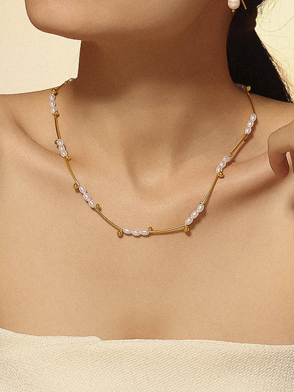 Mini Pearl Chain Necklace - N104