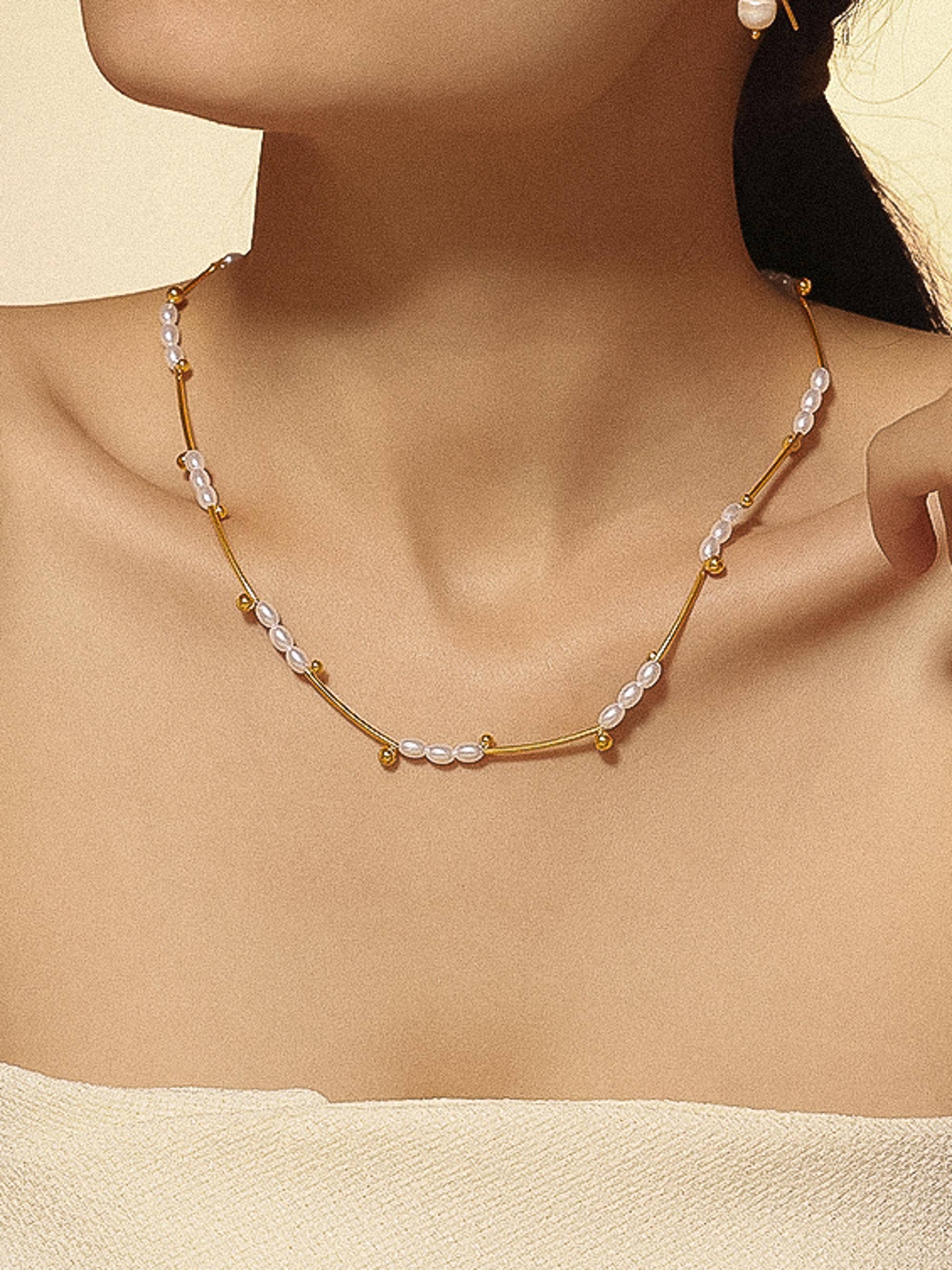 Mini Pearl Chain Necklace - N104