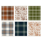 Fall Pattern Swedish Dishcloths, Set of 6 - FDC
