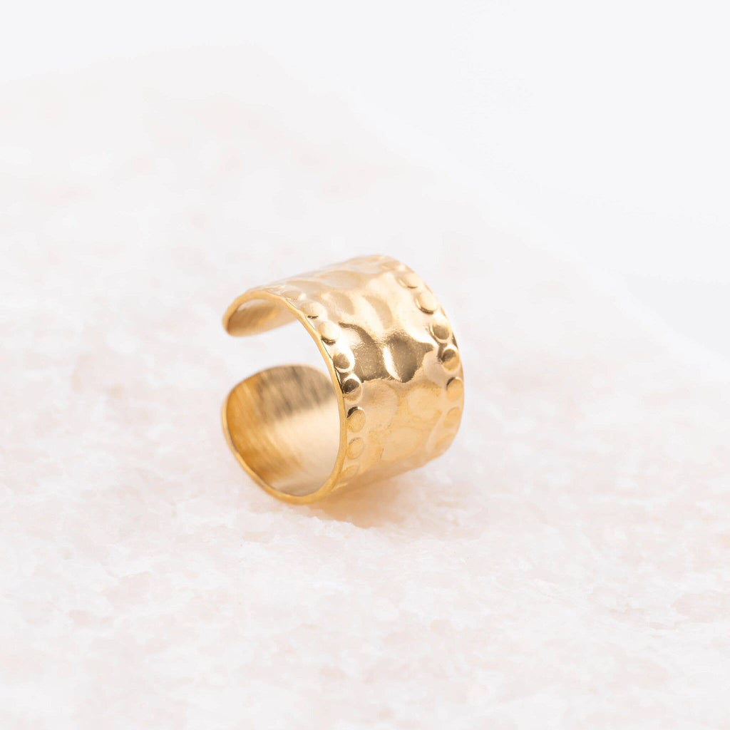 Golden Hammered Ear Cuff - E110