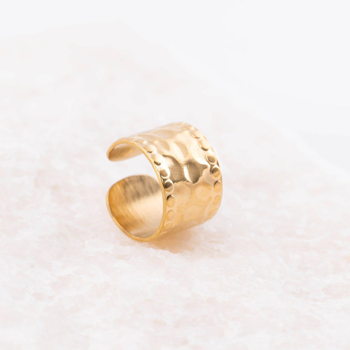 Golden Hammered Ear Cuff - E110