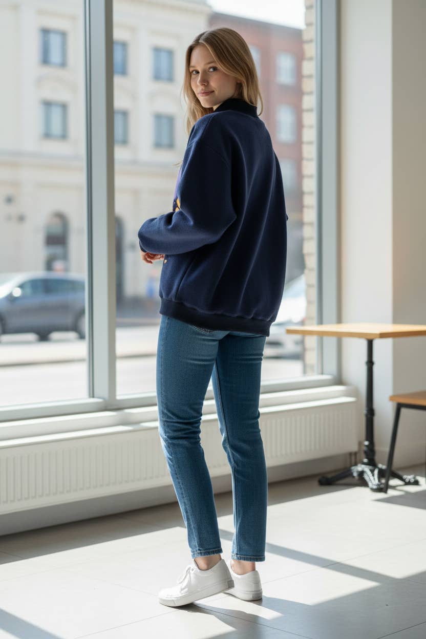DILLYDALLY | Graphic Reversible Sweatshirt: Butter yellow