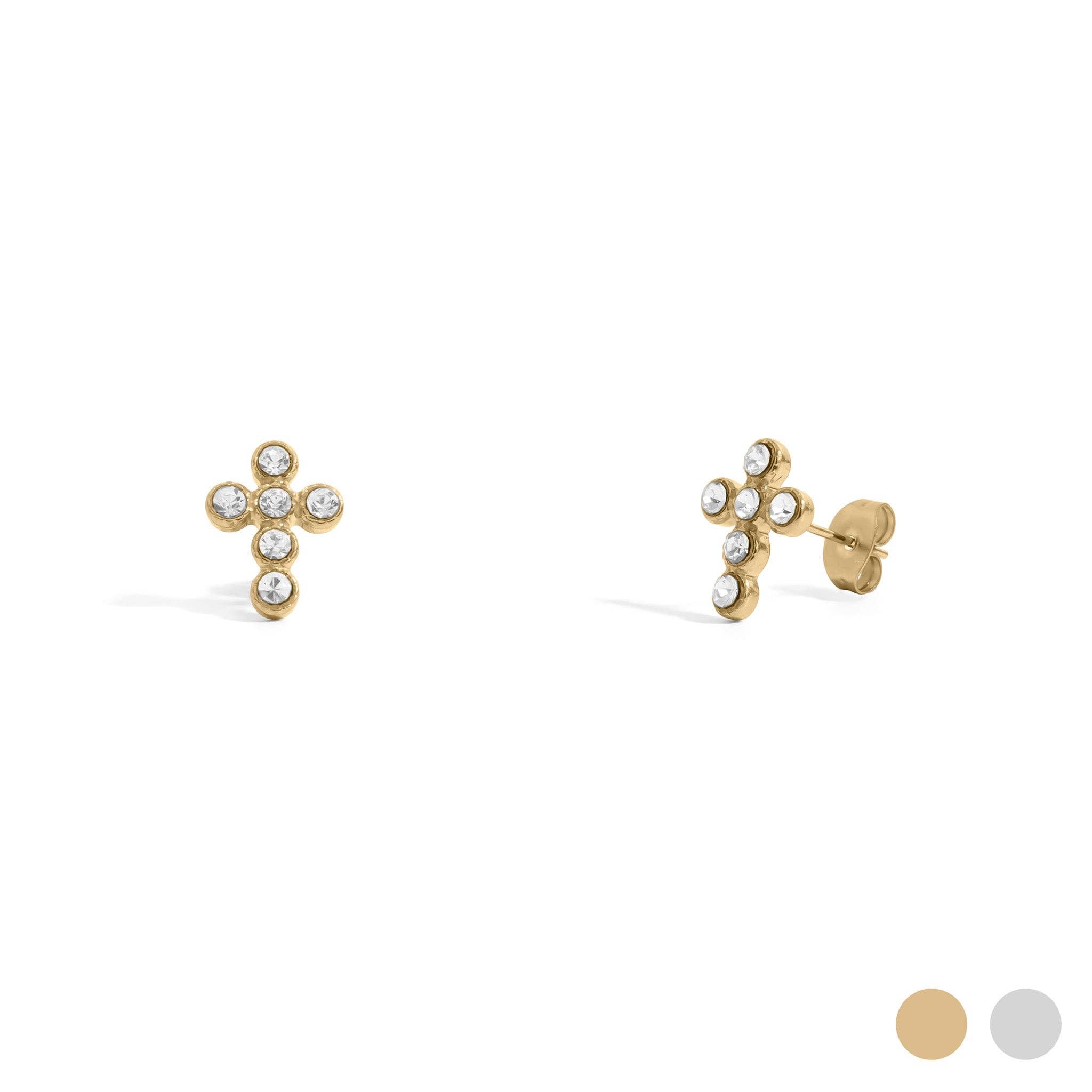 Dainty Cross Earrings - E31