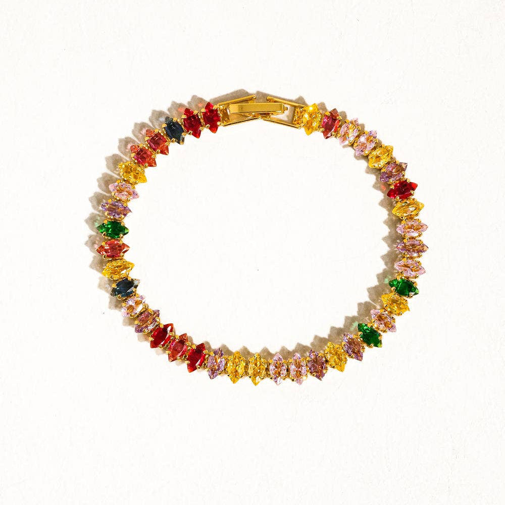 Starlight Multicolor Bold CZ Chain Bracelet - SS22