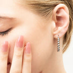 Silver Southern Circle Ball Hoop Earrings - E127
