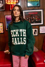 DECKTHEHALLS Reversible Mock-Neck Sweatshirt: FORREST GREEN /