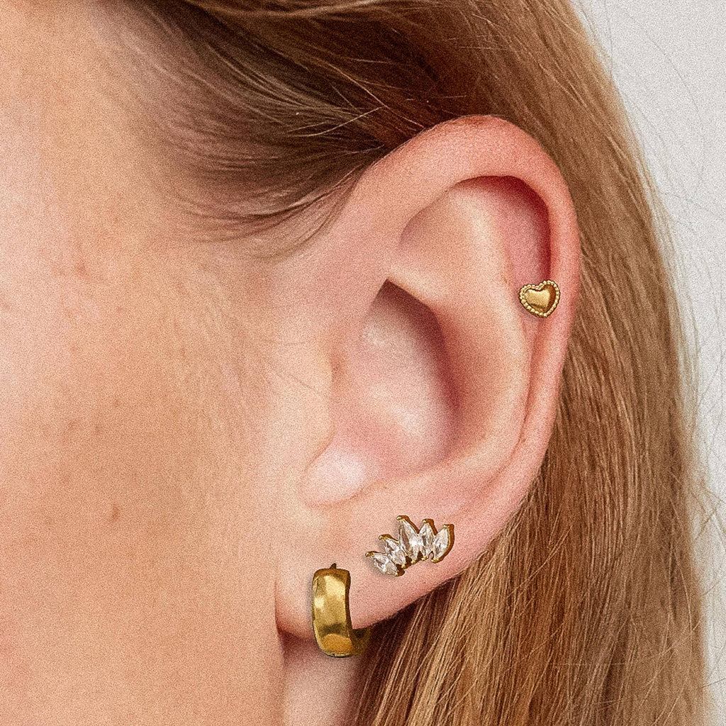 Hearts, Hoops &CZ Earring Set - EE1