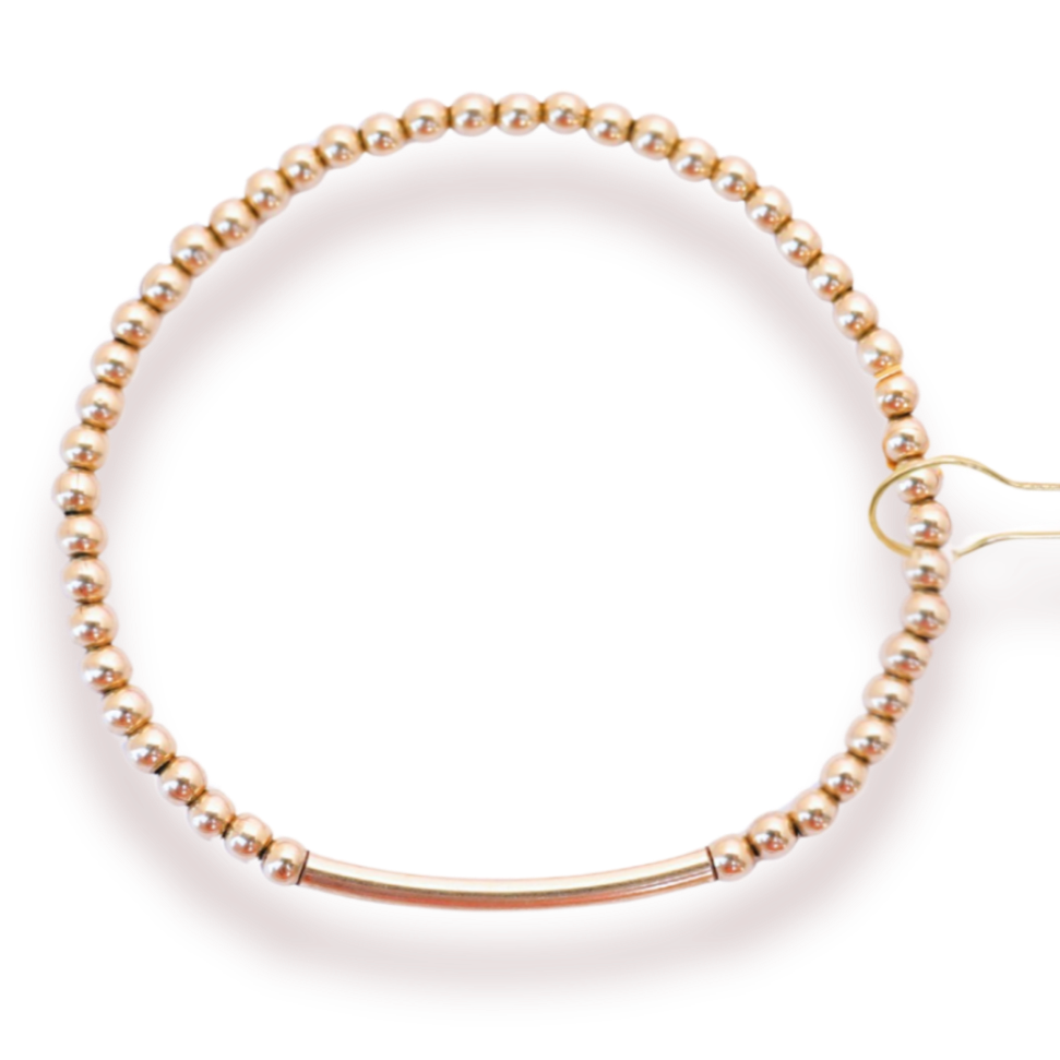 3mm Gold Bar Beaded Bracelet - S107