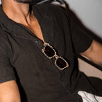 SARDINE - Demi - Toasted Moxie Checkered Square Sunglasses