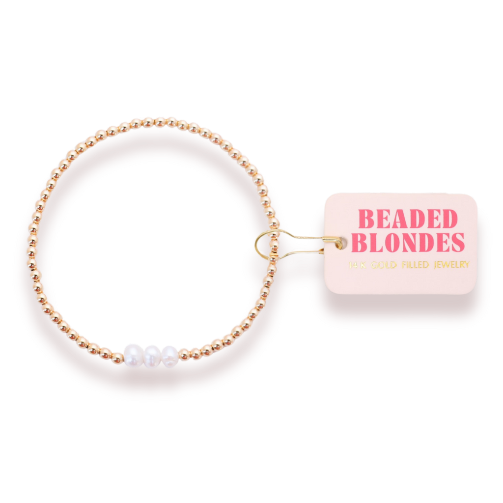 Harper Pearl Bracelet in Gold: Standard 6.75 inch