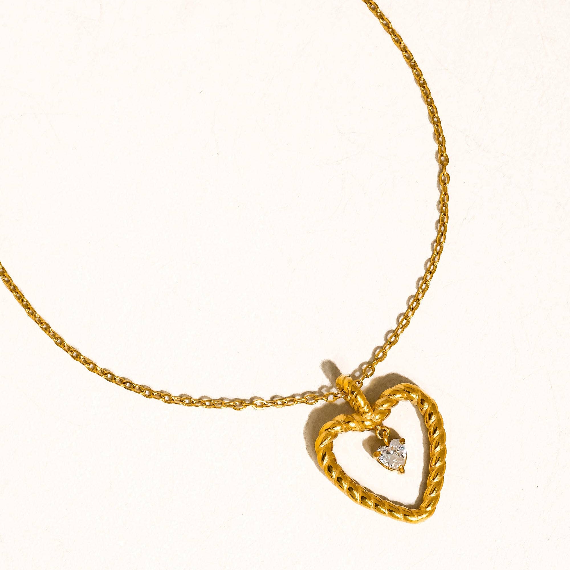The Jeanette Heart Drop Necklace: N144