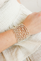 Dainty Sutton Bracelet in Gold with Silver: Standard 6.75 Inch
