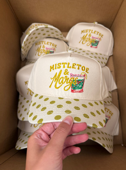 Mistletoe & Margs - Chartreuse Polka Dot Trucker Hat