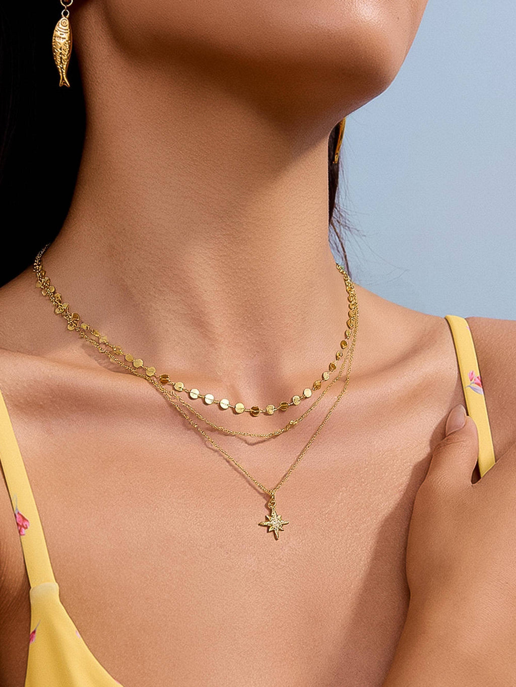 Layered Star Necklace - N99