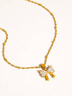 Darlin' Diamond Bow Necklace - N43