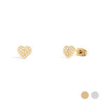 Pave Stone Heart Earrings: E65