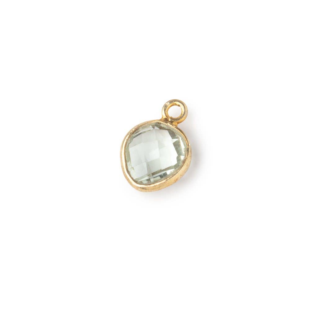 Vermeil Bezeled Prasiolite Faceted Heart Charm -  C266