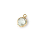 Vermeil Bezeled Prasiolite Faceted Heart Charm -  C266